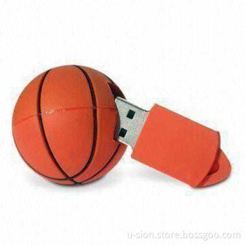 Basketball Ball-shaped USB Disk, Supports Plug-and-play Function and Anti-shock Features